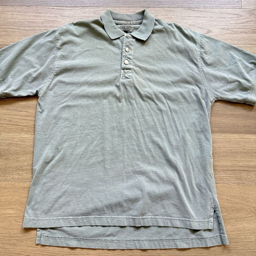 Vtg True Grit Shirt Men Medium Polo Green Vintage USA Made Retro